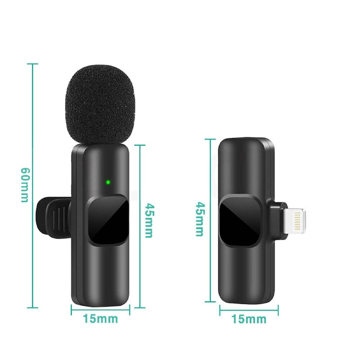 Wireless Lavalier Microphone Compatible with iPhone/iPad/Android Phone/Laptop,  Plug-Play Lapel Clip-On Mic with Noise Reduction for Video Recording/Live Steam/Interview/TikTok/YouTube