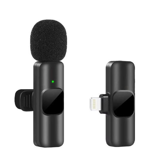 Wireless Lavalier Microphone Compatible with iPhone/iPad/Android Phone/Laptop,  Plug-Play Lapel Clip-On Mic with Noise Reduction for Video Recording/Live Steam/Interview/TikTok/YouTube