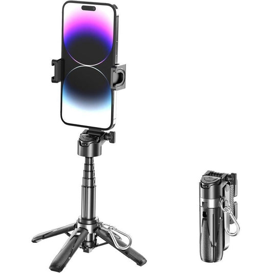Gimbal Stabilizer 1Axis for iPhone/Cell Phone/Smartphone/Android with Remote Control&Light, Portable Gimbal Tripod Auto Balance Handheld Selfie Stick for Video Recording, Live Streaming
