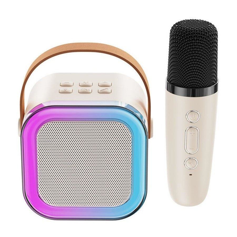 Mini Karaoke Machine, Portable Bluetooth Karaoke Speaker with 2 Wireless Microphones and Light for Family Home Party,Toys for Girls Boys Friends Age 3-12+ Kids and Adults Birthday Gifts.