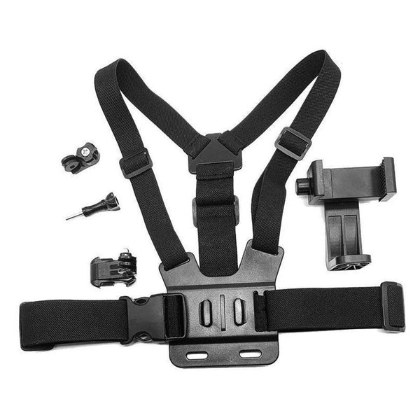 6-Piece Head Strap and Chest Harness Mount Kit for Phone Action Camera