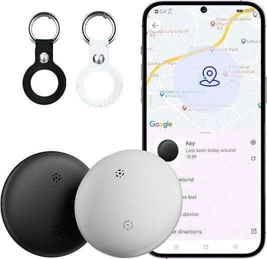 Bluetooth Tracker for Android, Google Certified Key Finder/Luggage Tracker/Item Locator Compatible with Google Find My Device App, Smart Tracking Tag for Keys, Suitcase, Backpack, Wallet(Black)
