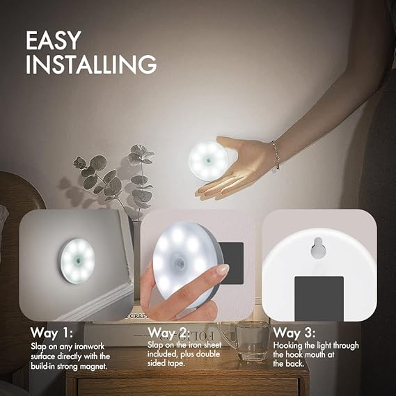 2 pcs Mini Night Light, Portable LED Night Light With 3 Adjustable Color Tones, Wall Lamp, Nursery/Hallway/Bedroom/Bathroom