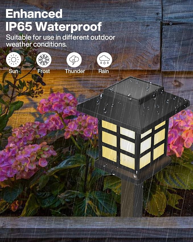 Solar Lights Outdoor Waterproof, Solar Powered House-Shape Lights, LED Decorative Night Lights for Yard Garden