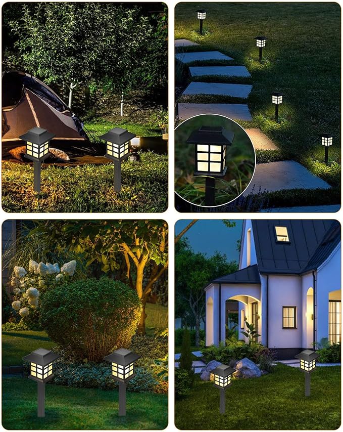 Solar Lights Outdoor Waterproof, Solar Powered House-Shape Lights, LED Decorative Night Lights for Yard Garden