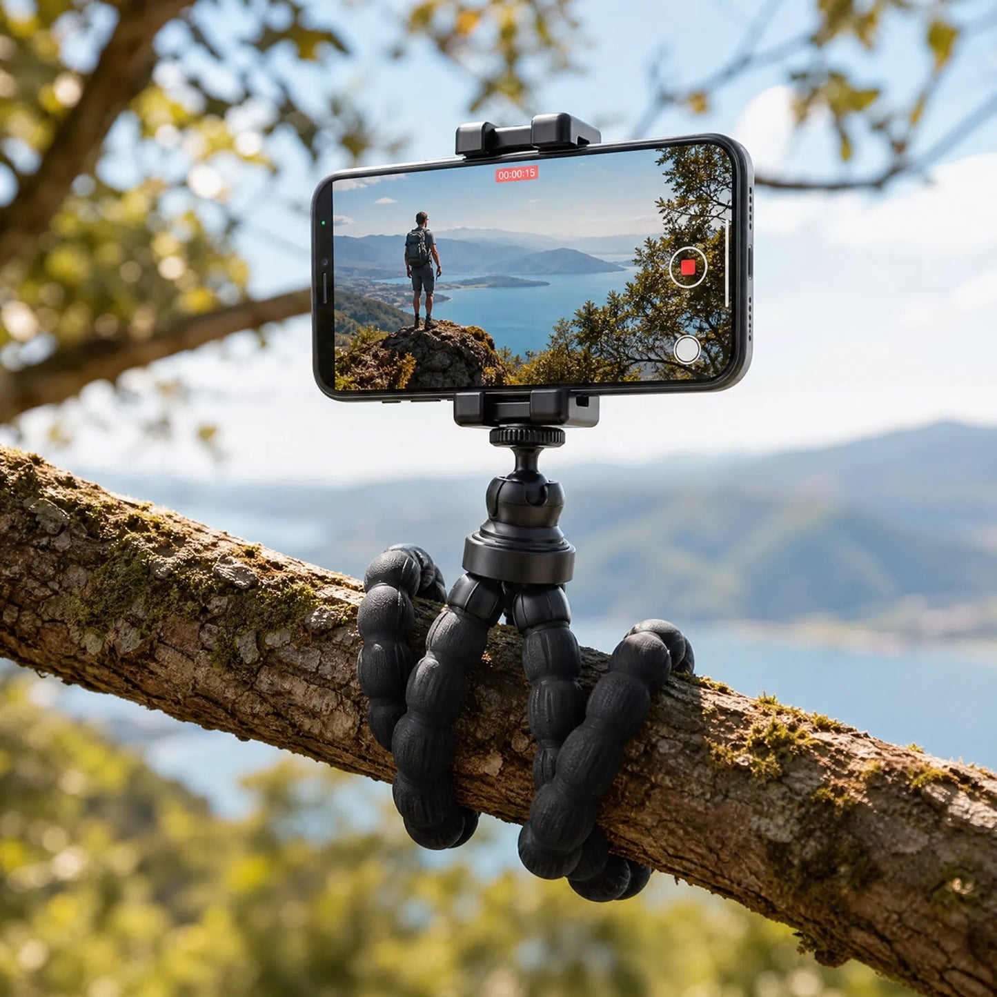 Flexible Octopus Tripod for Phone | 21cm Portable Vlogging Stand with 360° Ball Head & Universal Phone Clip